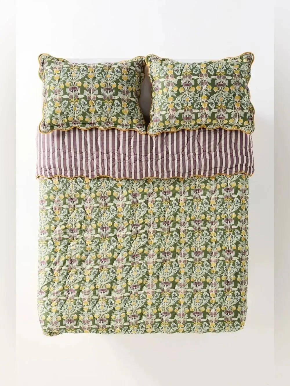 New Anthropologie Iluka 100% Cotton Gauze Floral Quilt Size Queen